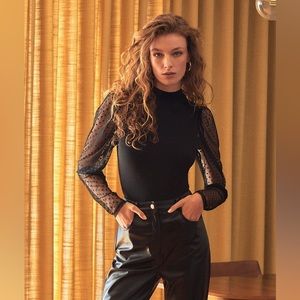 Brand New | Lulu’s Polka Dot Long Sleeve Bodysuit